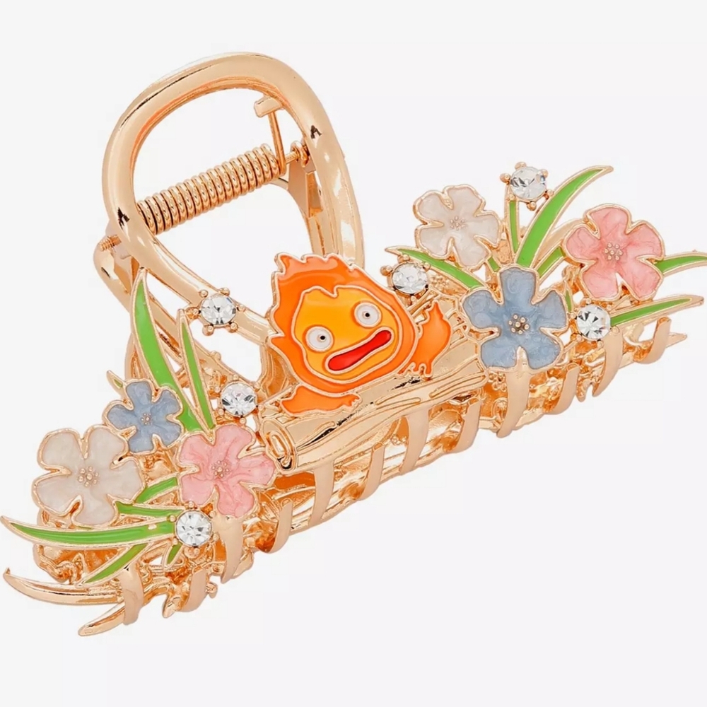 Studio Ghibli Howls Moving Castle Calcifer Fire Claw Clip Metal Strong Enamel